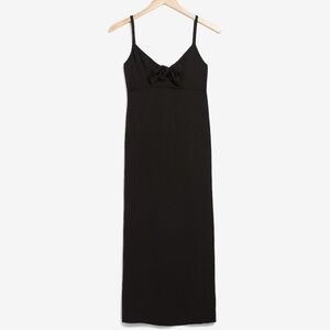 EXPRESS Black Tie-Front Midi Slip Dress M NWT